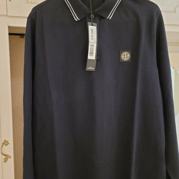 Stone Island AW 19/20 Navy Long Sleeve Polo